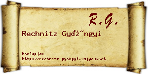 Rechnitz Gyöngyi névjegykártya