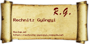 Rechnitz Gyöngyi névjegykártya