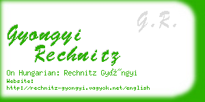 gyongyi rechnitz business card